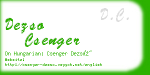 dezso csenger business card